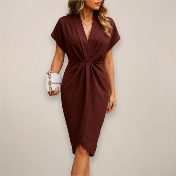 Chic V-neck wrap summer dress, suitable for various events