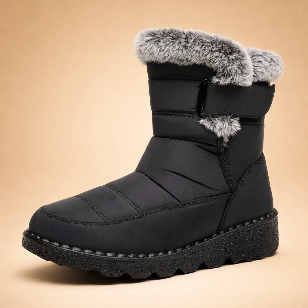 Stylish women's winter ankle boots with cozy warm lining. Fashionable & comfortable for snow and cold.