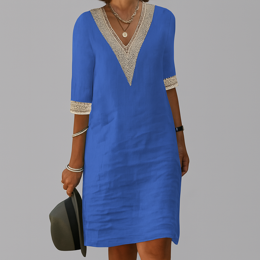 Casual women's khaki midi summer dress, comfortable sleeveless relaxed fit, perfect for spring fashion.