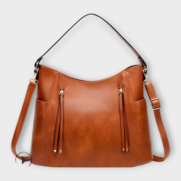 Elegant women's white shoulder bag with gold-tone hardware, perfect for spring and summer everyday fashion.