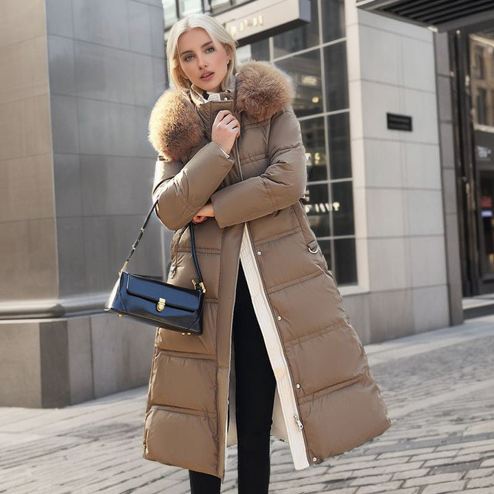Women's seasonal outerwear: elegant winter coat, hooded, for ultimate warmth and fashion.