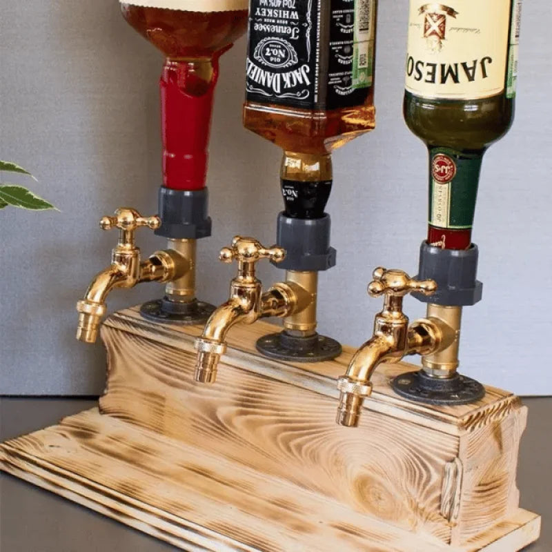 Elegant wooden drink dispenser for home bars & parties. Perfect beverage server for stylish entertaining.