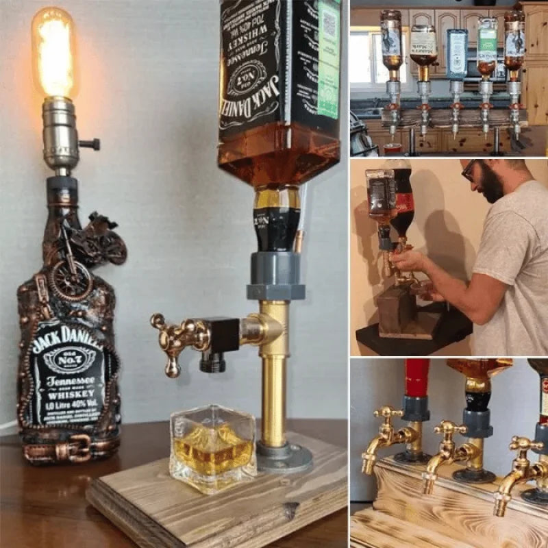 Handcrafted wooden beverage dispenser, ideal for wine, cocktails, or juice. Stylish party serving & kitchen decor.