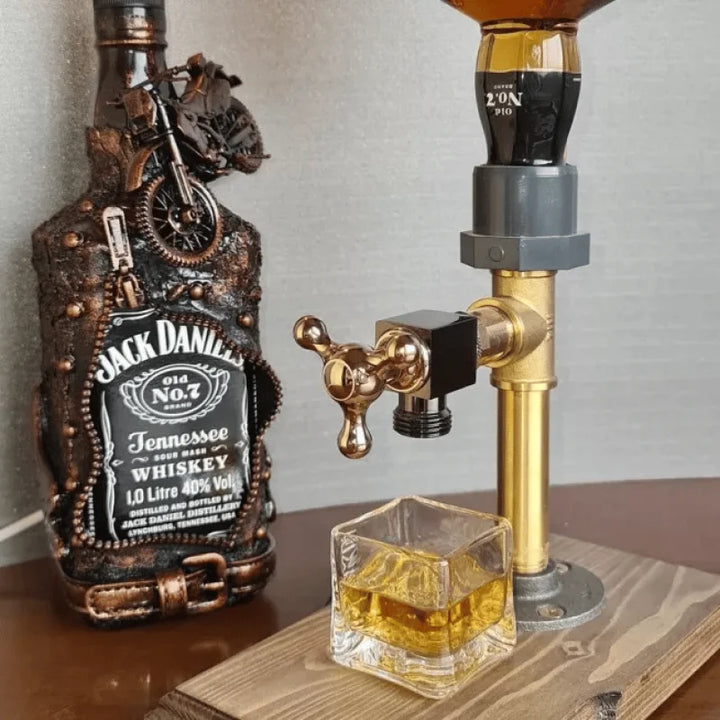 Luxurious wooden drink dispenser for parties & entertaining. Serve beverages with style. Home bar essential & party supply.