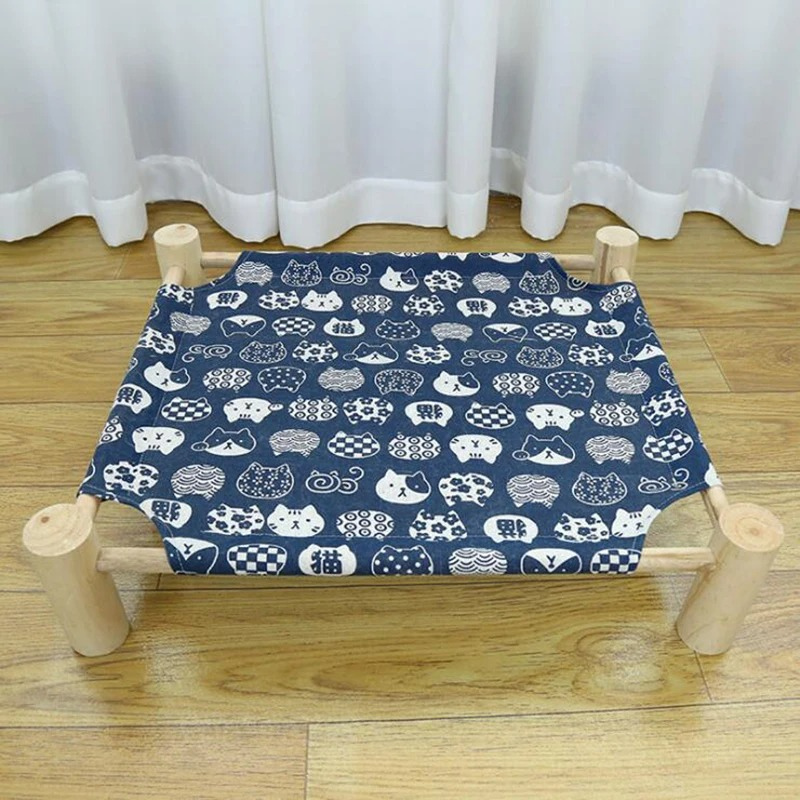 Versatile elevated cat bed for indoor & outdoor use. Washable linen fabric provides optimal comfort for your cat.