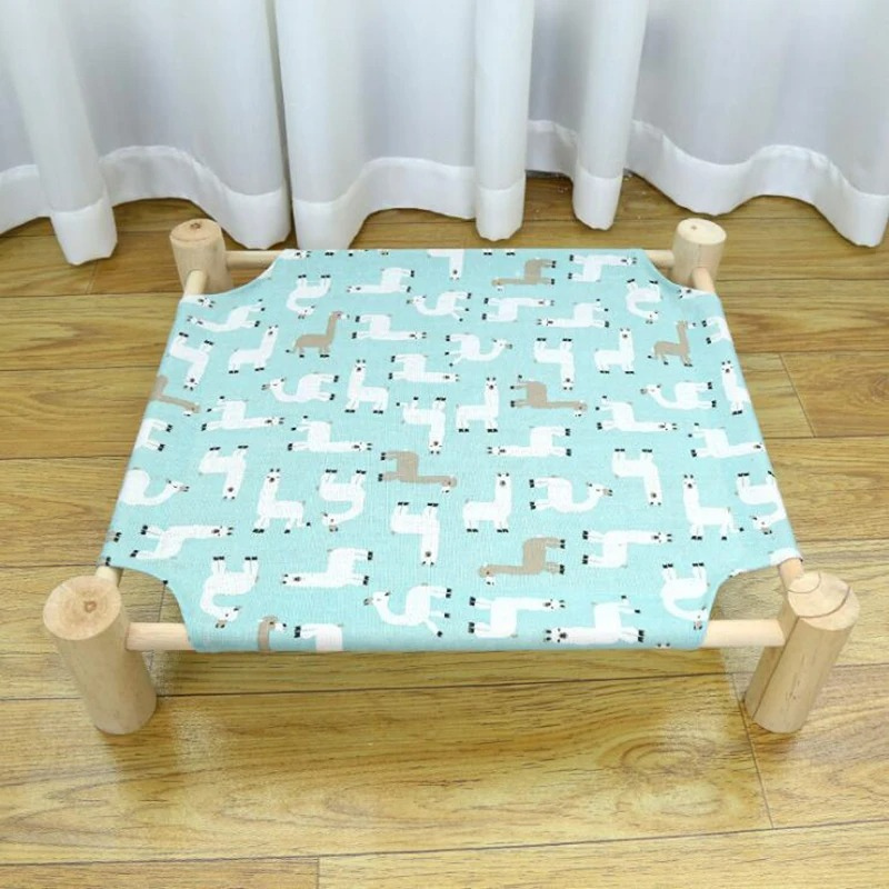 Elevated cat bed offers joint relief & ultimate comfort. Washable linen fabric, perfect for indoor/outdoor pets.