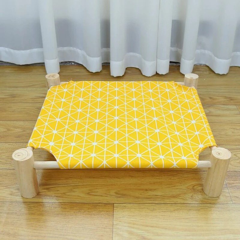 Durable elevated cat bed with breathable linen fabric for ultimate cat comfort. Washable, indoor/outdoor pet furniture.