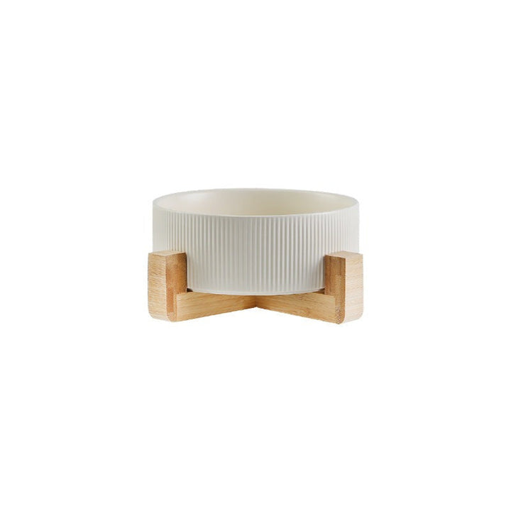 Elevated ceramic pet food & water bowls for small to medium dogs & cats, comfortable dining.