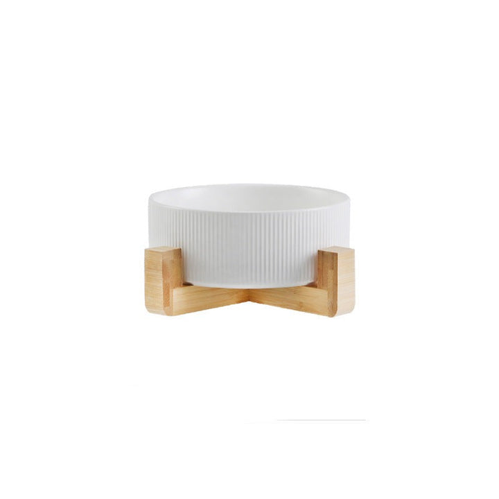 Hygienic elevated ceramic pet bowls, easy to clean, prevents neck strain for happy pets.