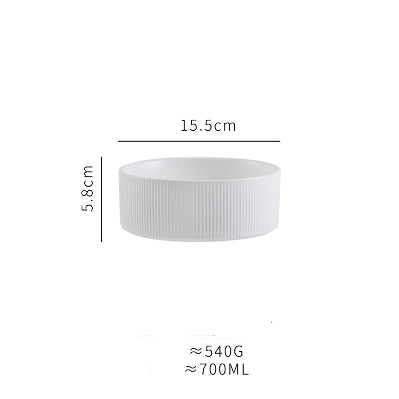 Minimalist elevated pet dining set: white ceramic bowls, light wooden stand, modern style.