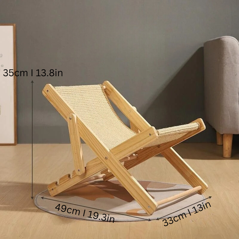 Luxury elevated cat scratcher & lounger, featuring a comfy washable plush cushion for pet comfort.