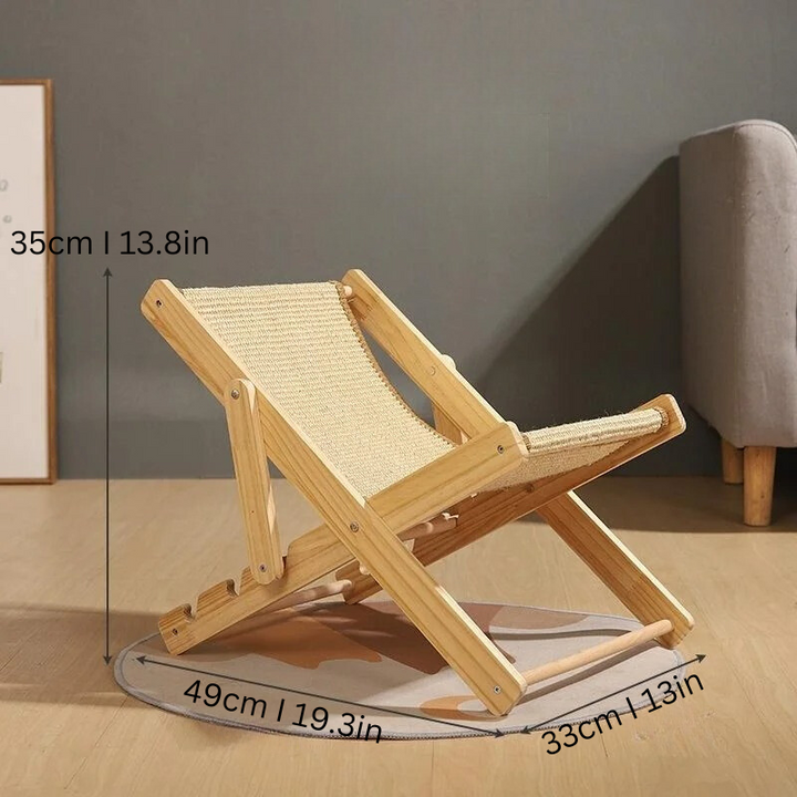 Luxury elevated cat scratcher & lounger, featuring a comfy washable plush cushion for pet comfort.
