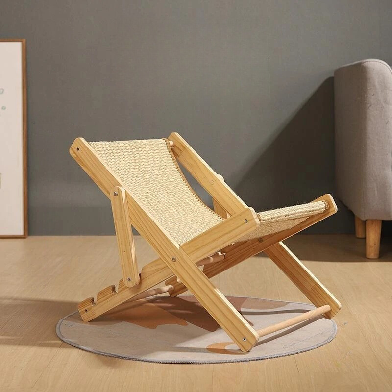 Stylish elevated cat bed & scratcher with a soft plush cushion. Perfect pet furniture for feline comfort.