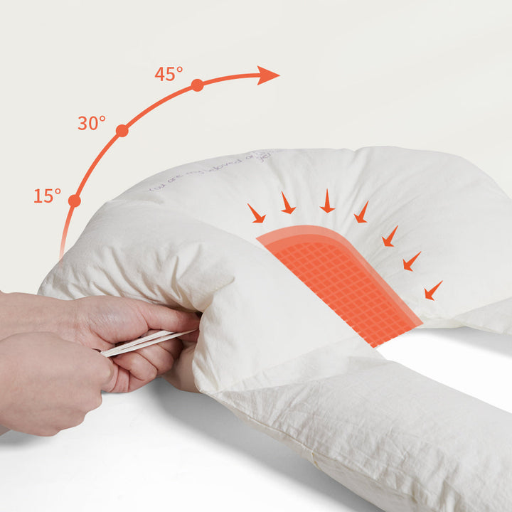 Ergonomic baby cushion with antibacterial fabric, providing secure and comforting sleep for infants.