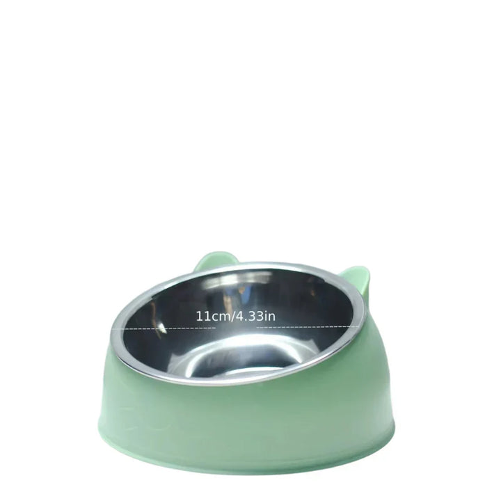 Modern elevated cat bowl: ergonomic design, easy clean, non-slip base for healthy eating & pet comfort.