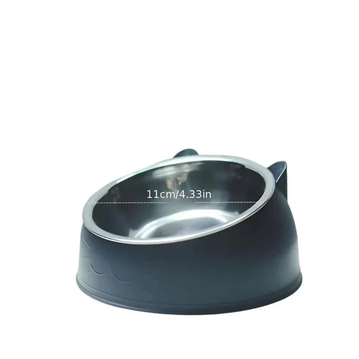 Ergonomic elevated cat dish: essential pet comfort accessory, promotes healthy eating & reduces stomach upset.