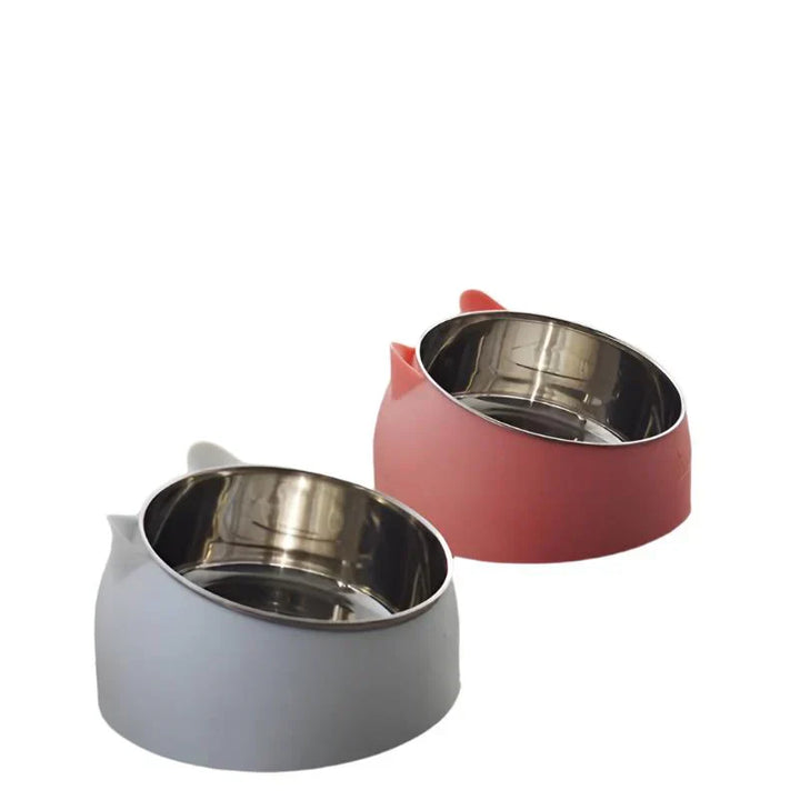 Anti-vomit elevated cat bowl. Ergonomic design for healthy eating, reducing strain & discomfort.