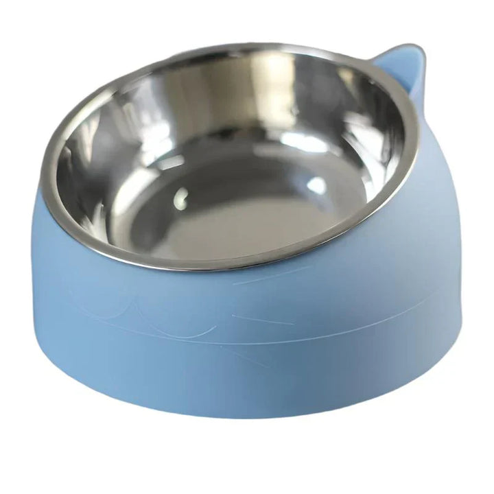 Healthy eating cat bowl: ergonomic, elevated design prevents reflux & supports comfortable pet mealtimes.