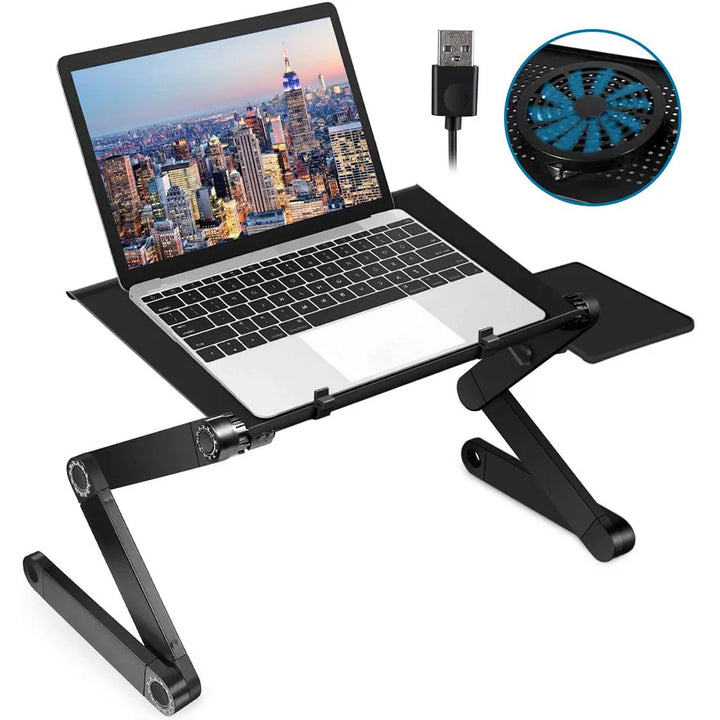 Ergonomic laptop stand, 360° adjustable for improved posture & productivity. Ideal for home office & WFH.