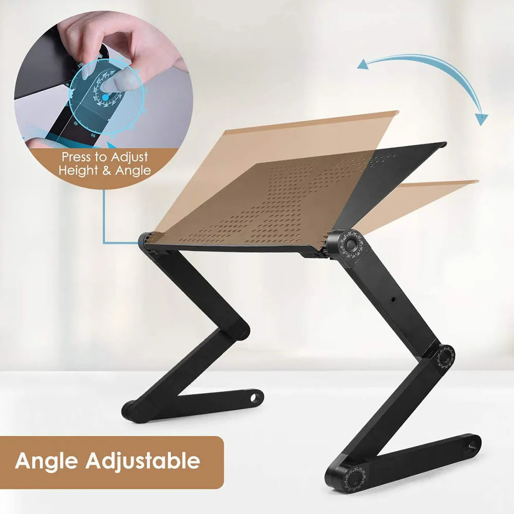 Adjustable laptop riser providing optimal viewing angles & ventilation. A key productivity tool for any setup.