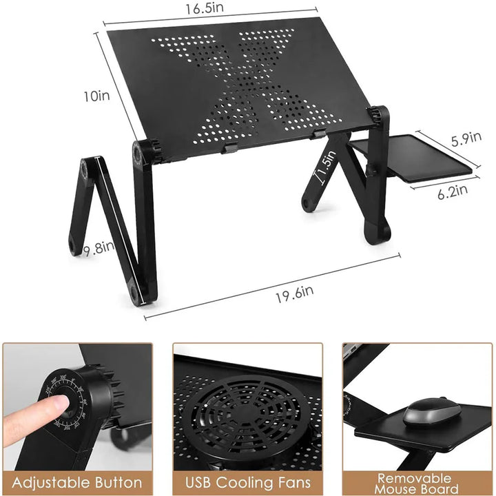 High-quality 360° adjustable laptop stand, enhancing ergonomic comfort & productivity. Great for WFH.