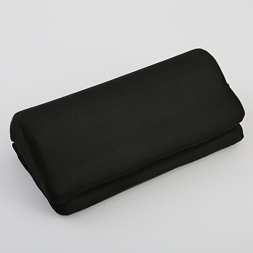 Close-up of a soft, supportive memory foam footrest. Ideal office accessory for ergonomic comfort.
