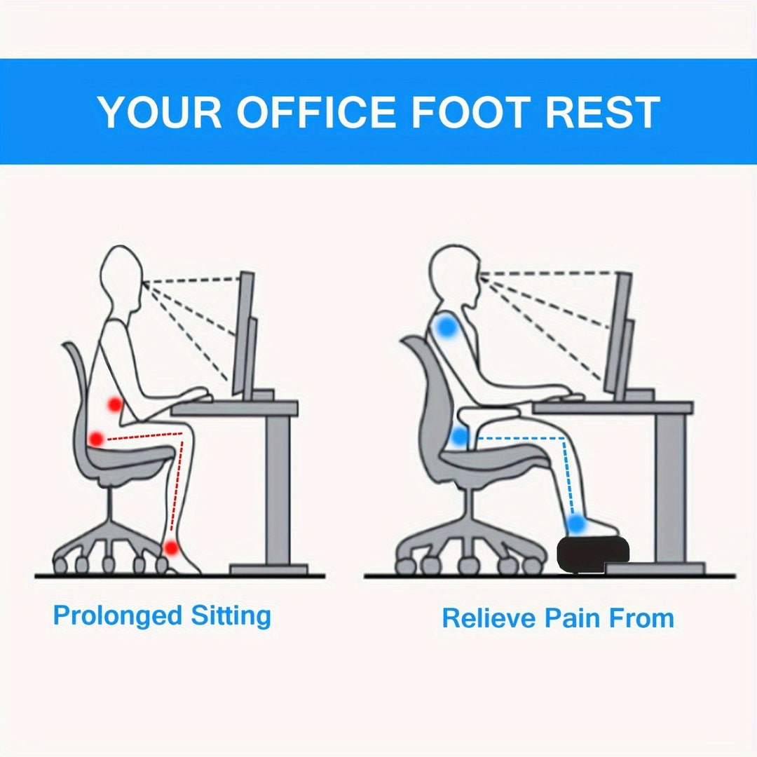 Unisex memory foam footrest. Enhance your home office setup with superior posture and foot support.