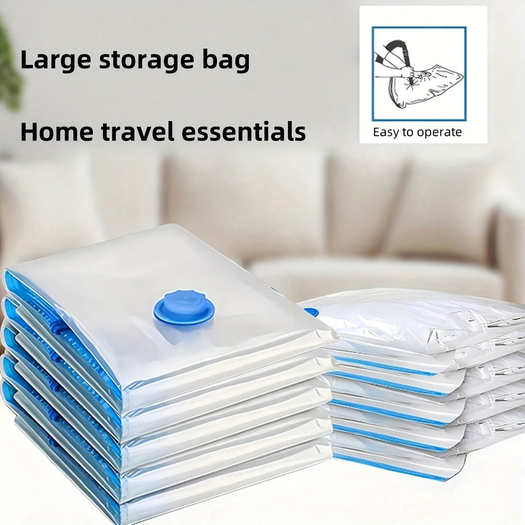 Space-saving extra large vacuum bags, essential for moving supplies & travel.