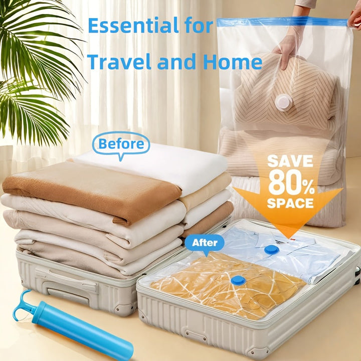 Extra large vacuum bags for efficient storage of bulky bedding & seasonal clothes.