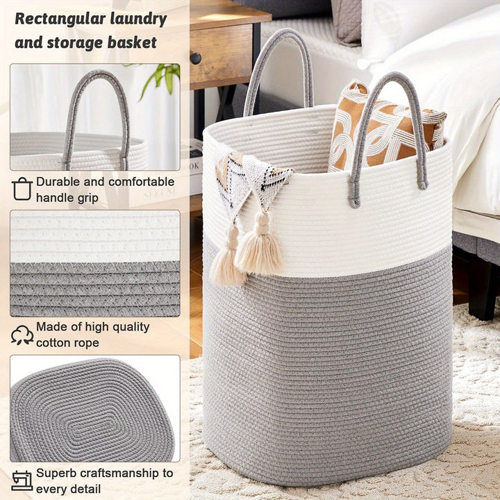 Practical extra large woven household storage basket for organized living and a tidy home.