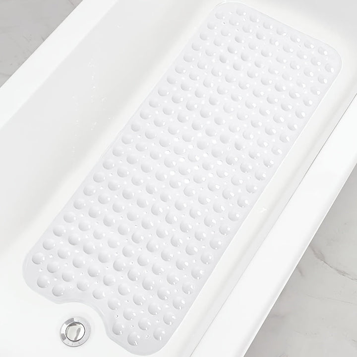 Secure your tub with this extra long non-slip bath mat, perfect for all ages.
