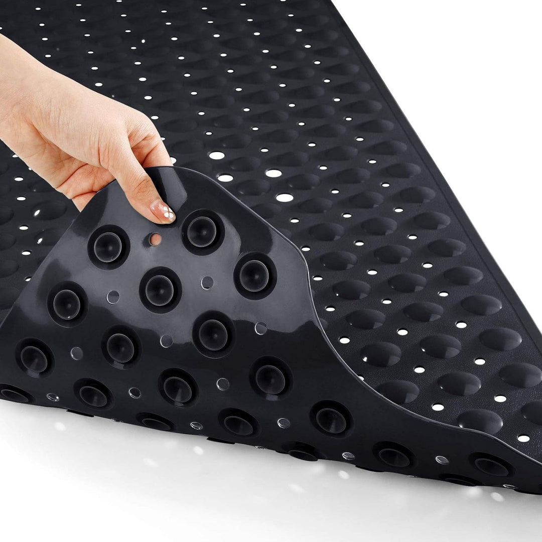 Enhance home safety with an extra long non-slip shower and bath mat, washable PVC.