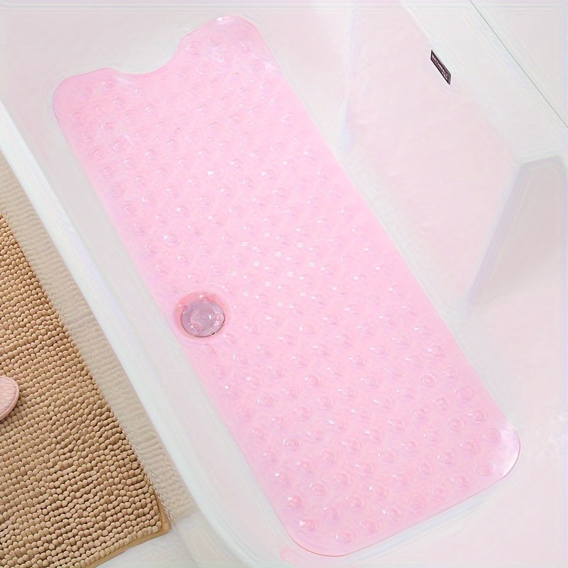 Extra long non-slip bath mat, an essential bathroom accessory for shower & tub safety.