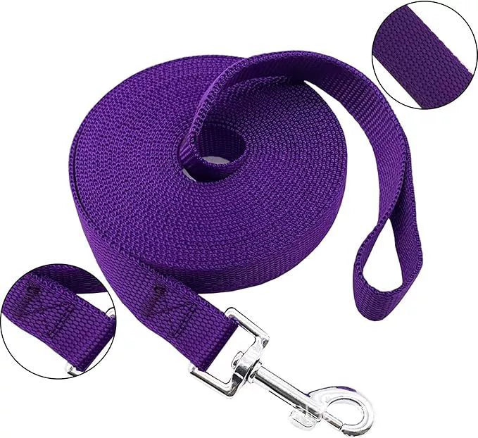 Waterproof extra long dog lead for effective recall training in open spaces.
