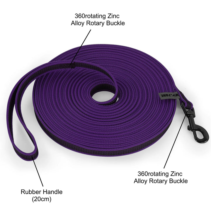 Extra long waterproof nylon dog lead, strong and durable for large dog training.