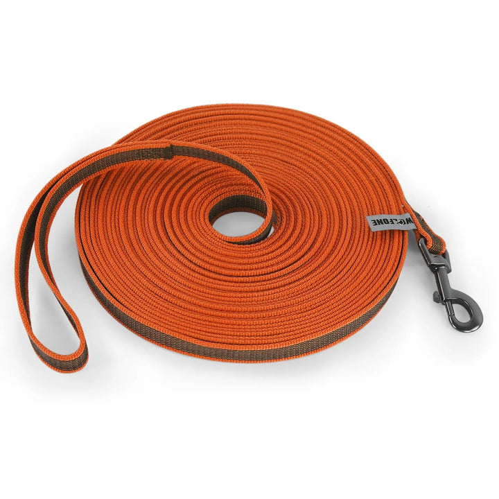 Durable extra long nylon dog leash, perfect for outdoor dog training and adventures.
