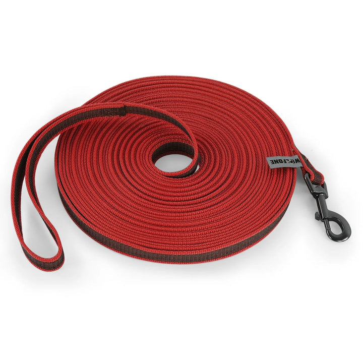 Extra long dog lead, waterproof for all-weather dog walking & recall training.