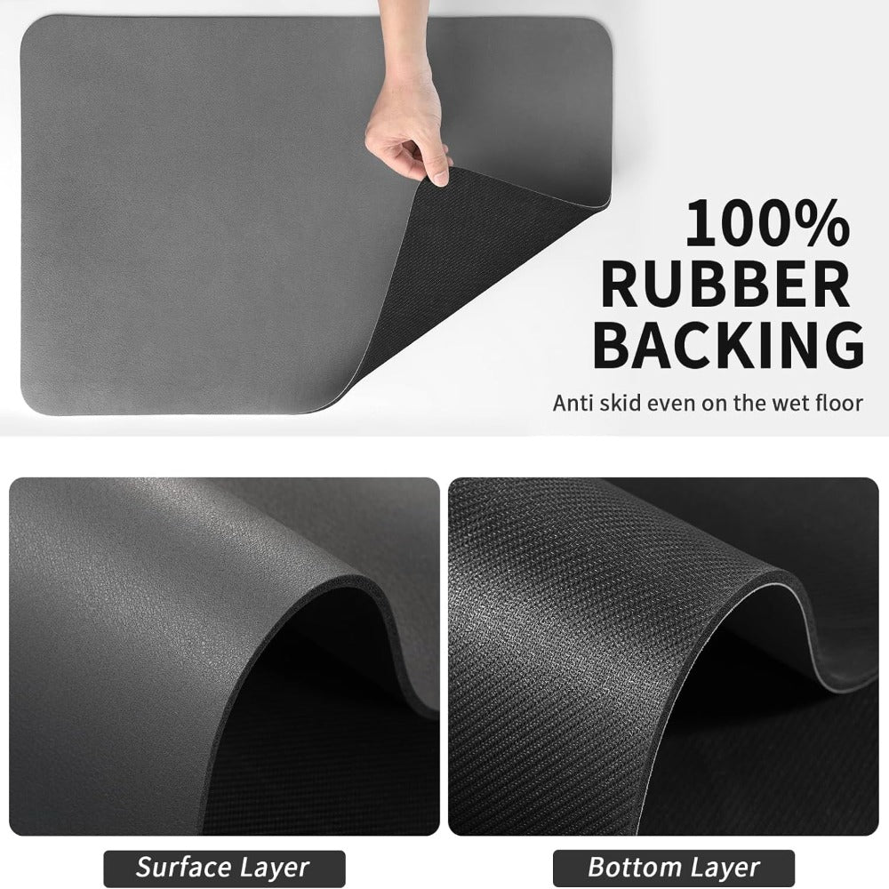 Compact diatomaceous draining mat, perfect for kitchen sink area. Keeps countertops dry & clean.