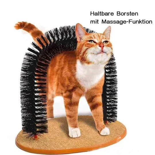 Feline self-groomer arch provides comforting massage & effective shedding control for cats.