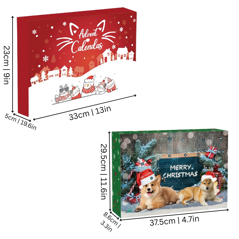 Cat & Dog Christmas Advent Calendar. Unwrap 25 daily pet toys & treats, perfect holiday gifts for your furry friend.