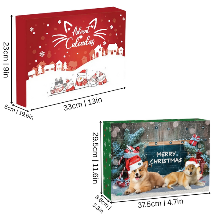 Cat & Dog Christmas Advent Calendar. Unwrap 25 daily pet toys & treats, perfect holiday gifts for your furry friend.