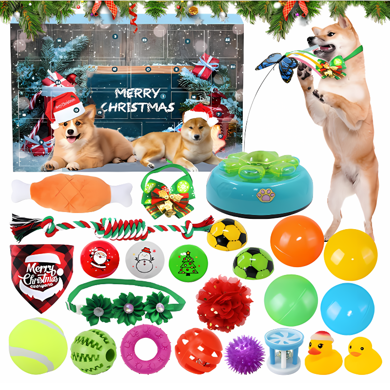 Pet's holiday advent calendar for dogs & cats. Discover daily surprises, festive treats & toys for a fun Christmas.