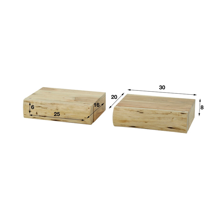Modern wall-mounted floating nightstands (set of 2), a minimalist design for space-saving bedroom furniture.