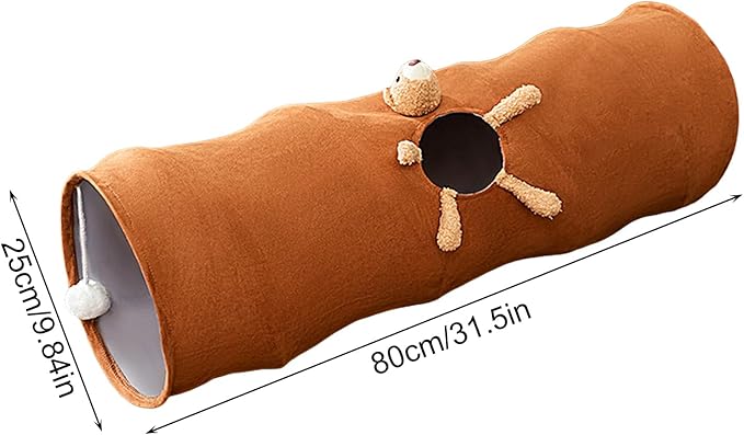 Collapsible cat tunnel for interactive play. A versatile pet enrichment toy, ideal for multiple felines.
