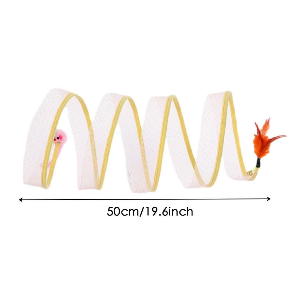 Bright pop-up cat tunnel toy offers interactive play & adventure for felines & kittens, promoting activity.