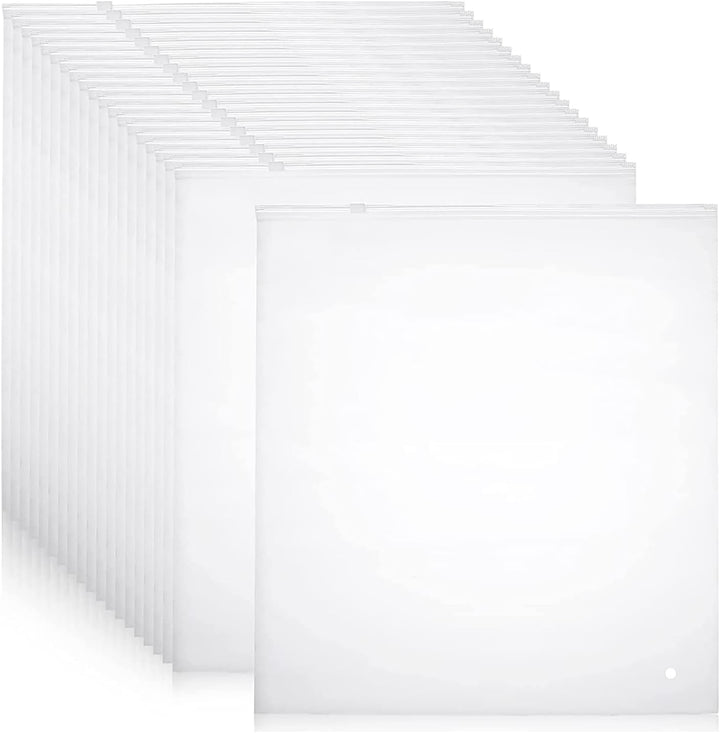 Frosted zip storage bags for versatile home and travel organization.