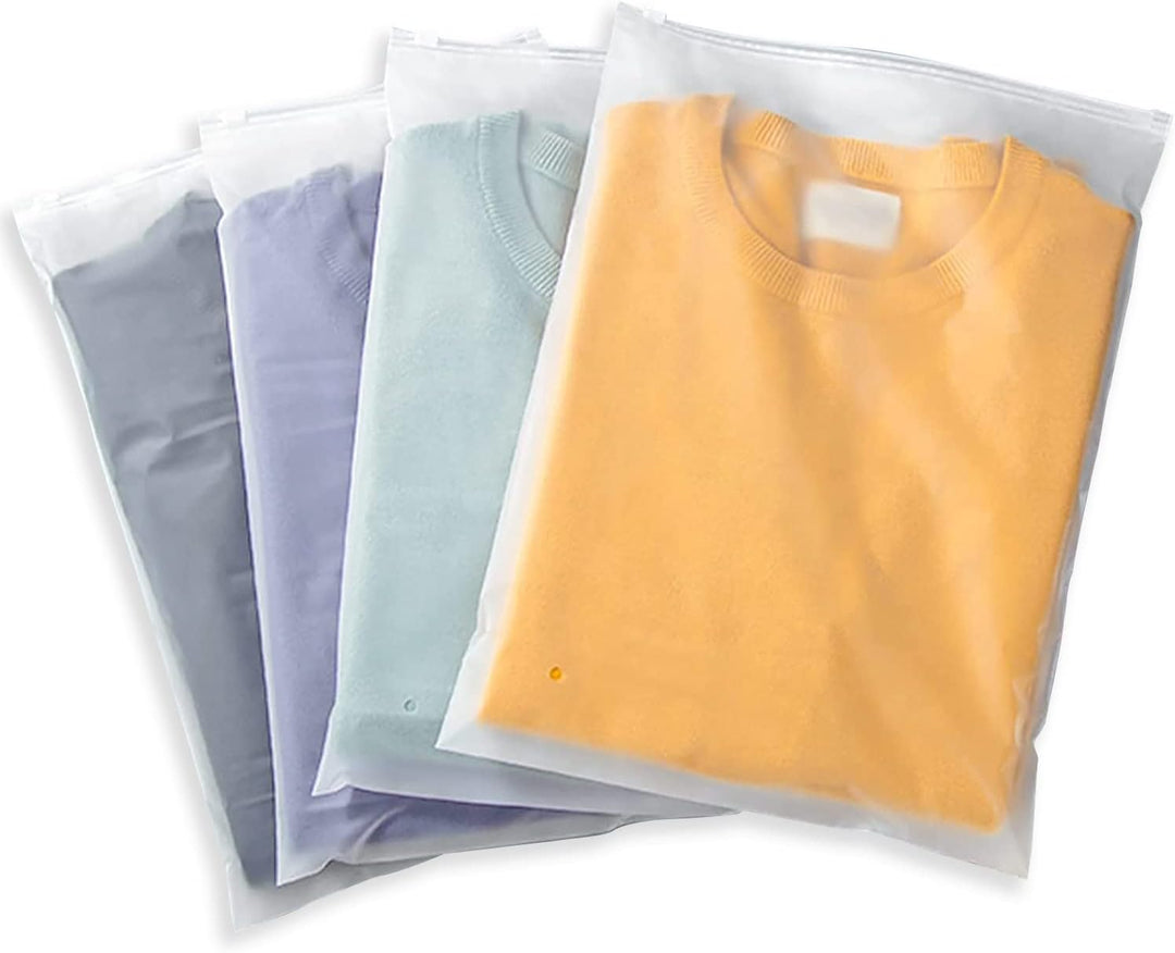 20-pack frosted zip storage bags, ideal for family home storage & travel.