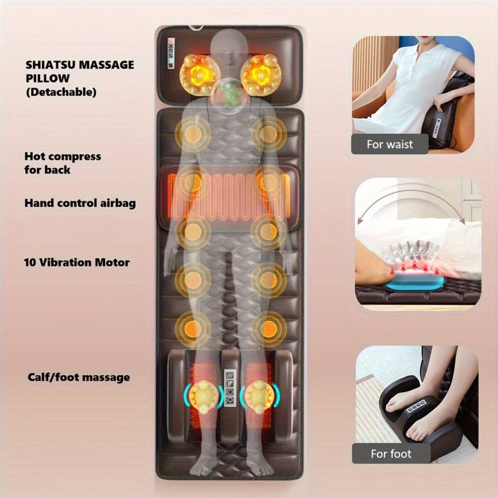 Ergonomic massage mattress providing full body stress relief and therapeutic comfort after a long day.
