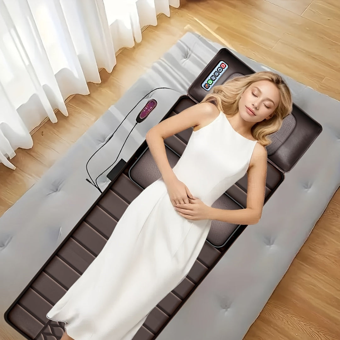 Reclining full body massage mattress for unparalleled relaxation, combining comfort with effective stress relief.