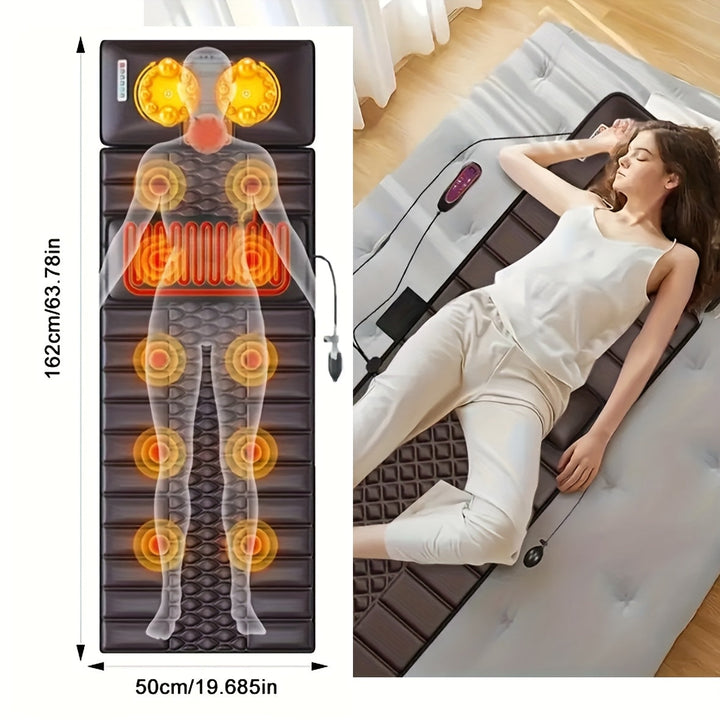 Portable full body massage mattress, offering complete relaxation and a comforting home spa experience anywhere.